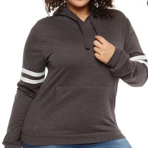 💕REDUCED💕 Charcoal Varsity Striped Hoodie